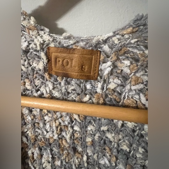 POL Multi-colored Polka Dot Chunky Knit Cardigan Long Small Cozy Pockets - Picture 2 of 6